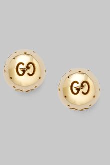 Gucci 18k Yellow Gold Round Stud Earrings - Lyst