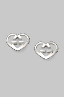Gucci Gg Heart Stud Earrings - Lyst