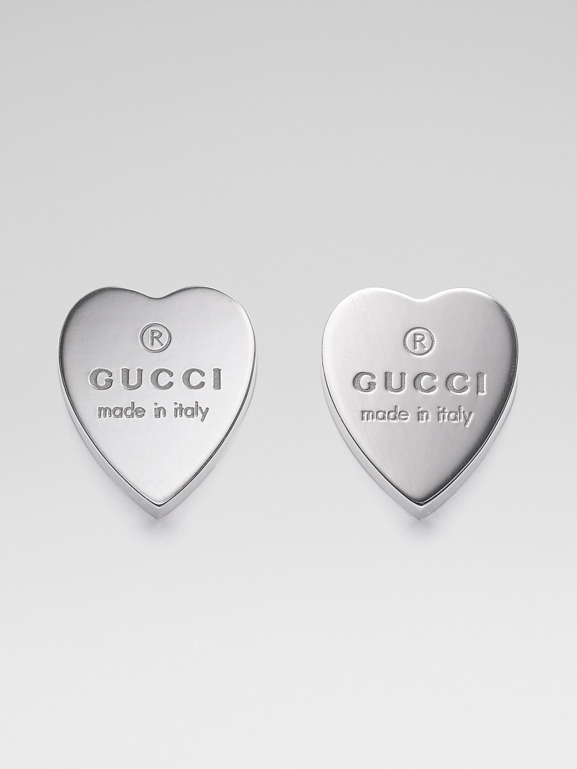 gucci sterling silver heart earrings