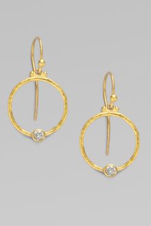 Gurhan 24k Gold & Diamond Hoop Earrings - Lyst