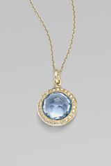 Ippolita Blue Topaz, Diamond & 18k Yellow Gold Necklace