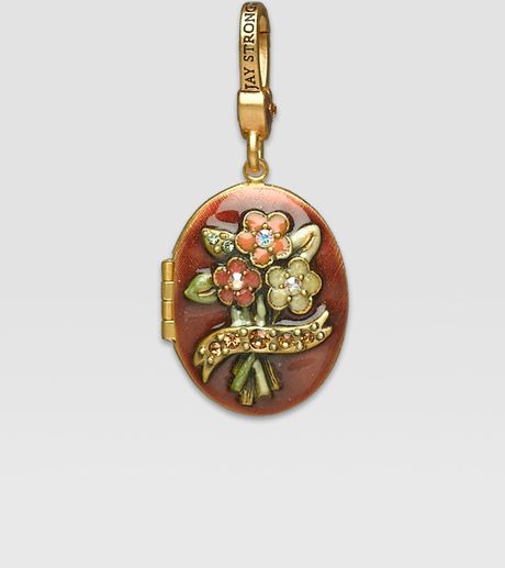 Jay Strongwater November Locket Charm in Gold - Lyst