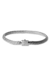 John Hardy Extra Small Chain Bracelet with Diamond Pave Clasp