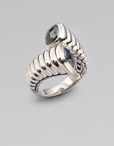 John Hardy Hematite Accented Sterling Silver Ringsmall in Silver