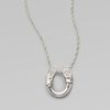 John Hardy White Sapphire Sterling Silver Bamboo Horseshoe Necklace in Silver - Lyst
