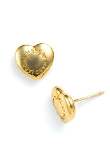 Marc By Marc Jacobs House Of Cards Logo Heart Stud Earrings - Lyst