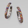 M.c.l By Matthew Campbell Laurenza Multicolored Sapphire Pavé Hoop Earring in Multicolor (multi) - Lyst