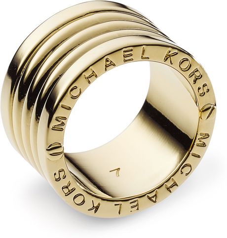 Michael By Michael Kors Barrel Ring, Golden in Gold - Lyst
