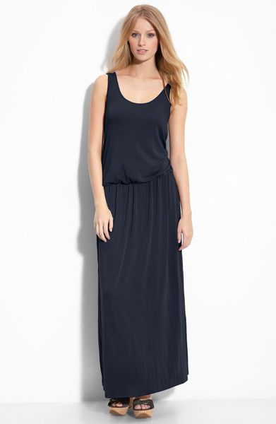 Michael Michael Kors Crewneck Maxi Dress in Blue (navy (solid))