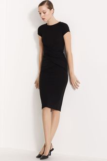 Michael Kors Wrap Front Matte Jersey Dress - Lyst