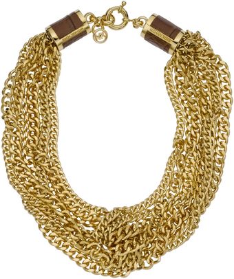 Michael Kors Multi-chain Twist Necklace, Golden - Lyst