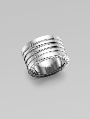  Silvertone Ribbed Ring 