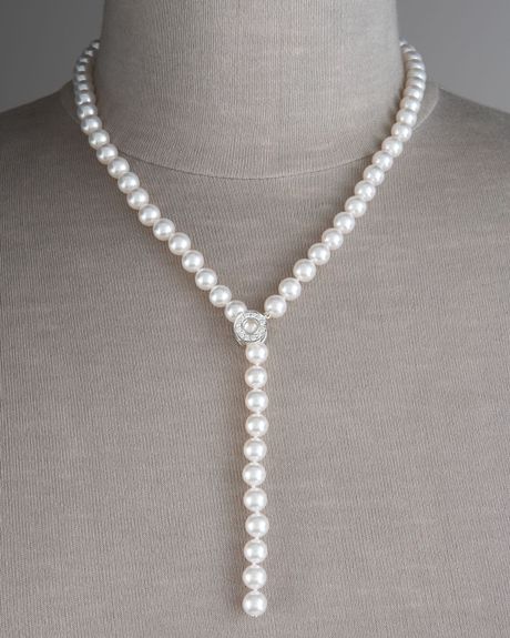 Mikimoto Akoya Pearl Lariat Necklace In White Lyst