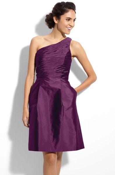 ... Shoulder Taffeta Dress (nordstrom Exclusive) in Purple (dark purple