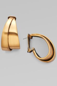 Oscar de la Renta Geometric Relief Hoop Earring - Lyst