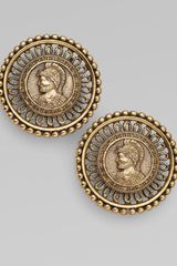 Oscar de la Renta Russian-inspired Coin Earrings