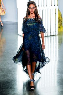 Rodarte Spring 2012 Deep Impressionist Chiffon Evening Dress - Lyst