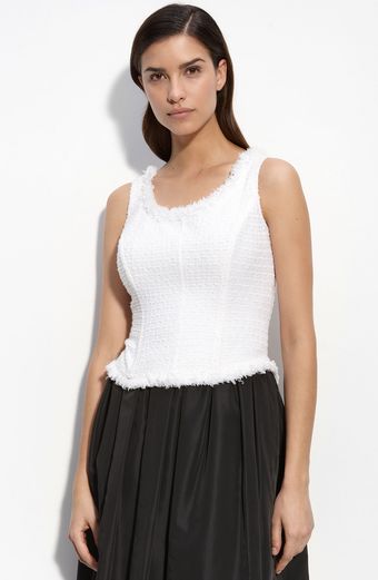 St. John Evening Herringbone Knit Corset Top - Lyst