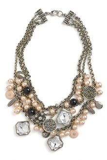 St. John Collection Faux Pearl & Glass Charm Necklace - Lyst