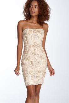 Sue Wong Embellished Strapless Sheath Dress - Lyst
