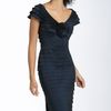 Tadashi Shoji Rosette Shutter Pleat Sheath Dress in Blue (navy) - Lyst