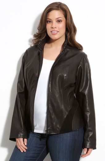  Richelle Lambskin Leather & Suede Jacket (plus) 