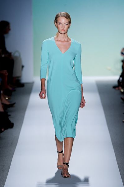 Tibi Spring 2012 Blue VNeck Dress in Blue - Lyst