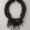 Vera Wang Multistrand Bead Necklace in Black - Lyst