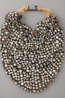Vera Wang Rhinestone Bib Necklace - Lyst