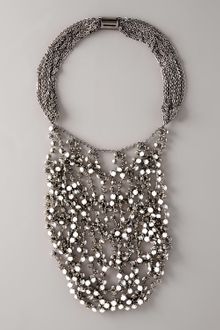 Vera Wang Wrapped Rhinestone Necklace, White - Lyst