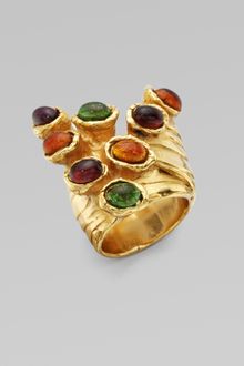 Yves Saint Laurent Goldtone Artsy Dot Ring - Lyst