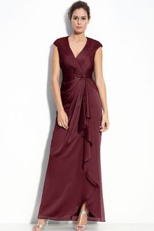 Adrianna Papell Faux Wrap Chiffon Gown - Lyst