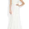 Alberta Ferretti Lacetrimmed Silkchiffon Gown in White - Lyst