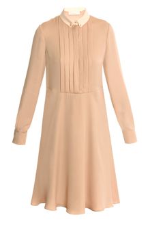 Cacharel Satin Voile Pin-tuck Dress - Lyst