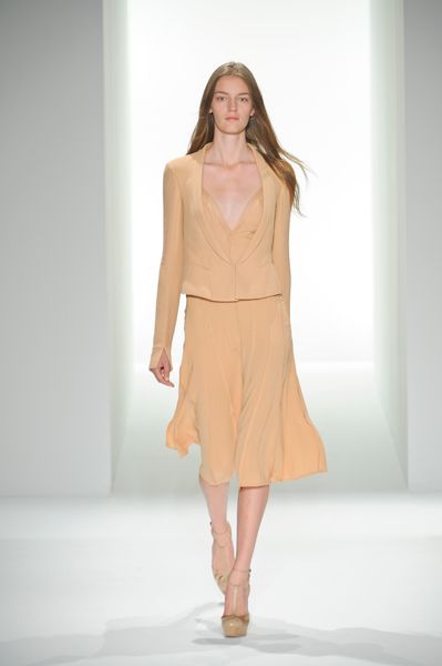 Calvin Klein Spring 2012 Beige Skirt Suit in Beige - Lyst