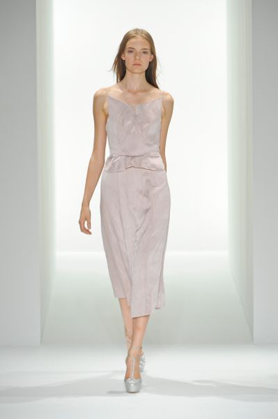 Calvin Klein Spring 2012 Pink Silk Slip Dress in Pink | Lyst