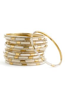 Cara Accessories Metal & Crystal Bangles  - Lyst