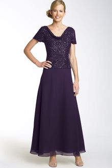 J Kara Cowl Neck Mock Two Piece Dress - Lyst