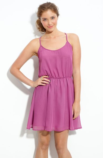 Mimi Chica Racerback Camisole Dress (juniors) in Purple