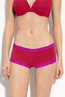 Natori Lace Trim Boyshorts - Lyst