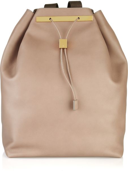 The Row Leather Backpack in Brown (taupe) - Lyst