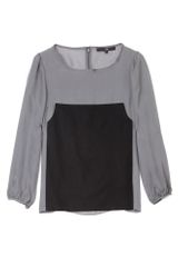 Tibi Black Panelled Easy Top