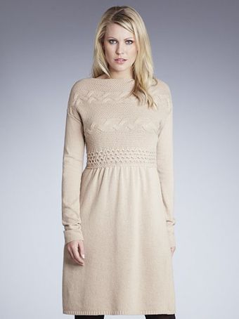 Weekend By Maxmara Cable Knit Dress Camel - Lyst