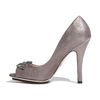 Badgley Mischka Womens Susan Open Toe Pump in Silver (pewter) - Lyst