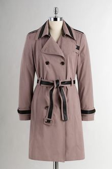 Calvin Klein Petites Double Breasted Trench Coat - Lyst