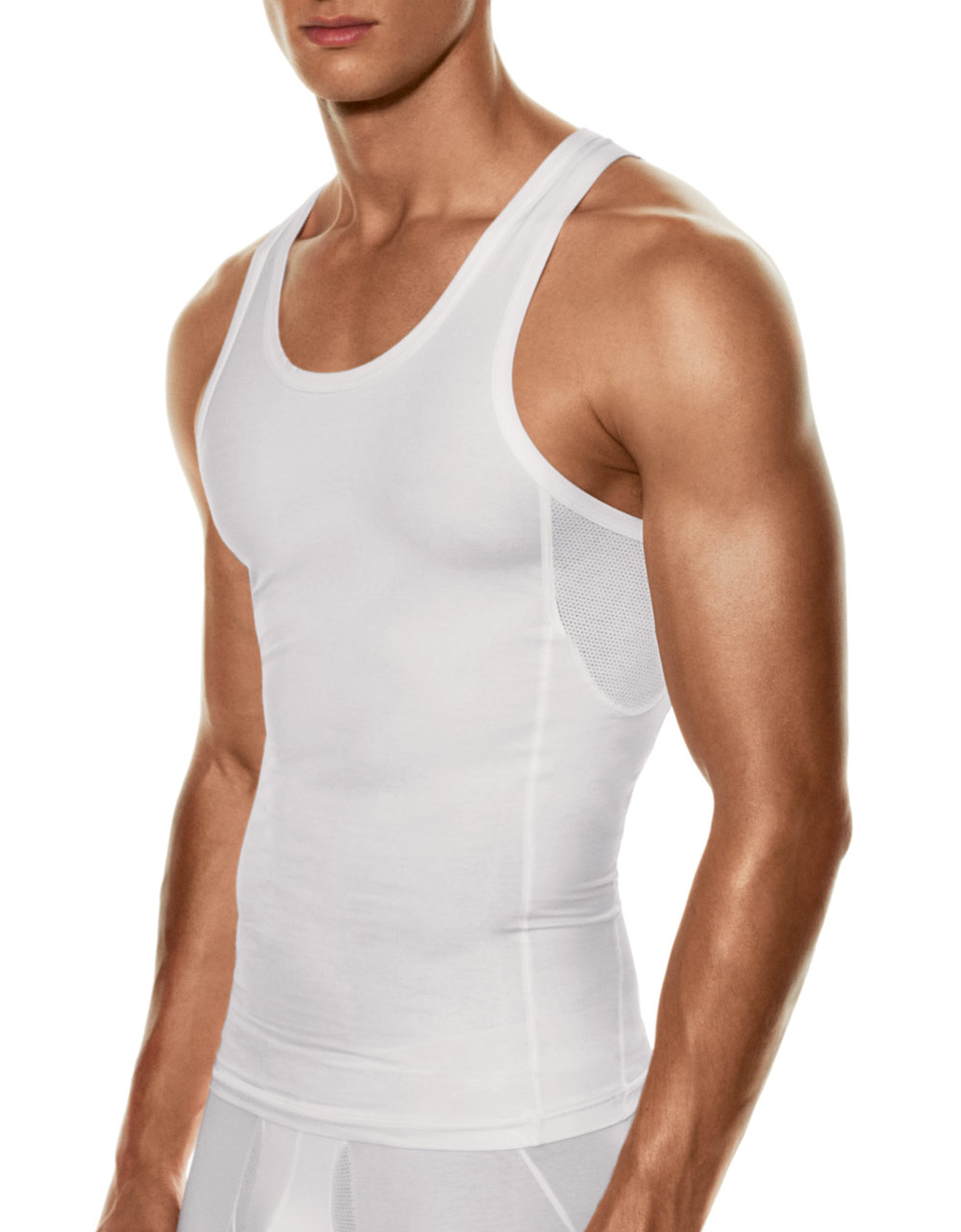 Calvin Klein Short Sleeved Compression Tank Top In White For Men Lyst