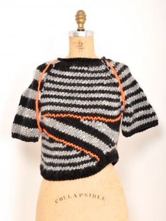  Handknit Camo Striped Vest By 