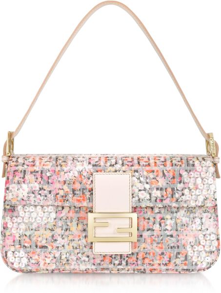 Fendi Flower & Sequins Zucchino Baguette Bag in Floral - Lyst