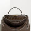 Fendi Peekaboo  Large Goatskin Leather Satchel in Gray (grey) - Lyst
