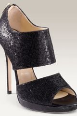 Jimmy Choo Private Cuff Glitter Fabric Sandal
